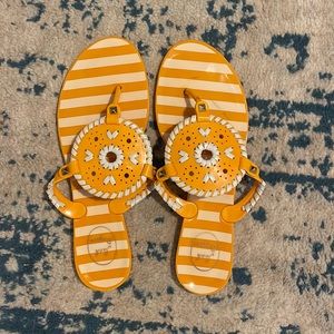 Jack Rogers Women's Georgica Jelly Sandals orange & white size 9